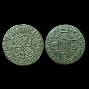 LIEGE.John Theodore of Bavaria AD 1744-1750.AR.Liard.1744